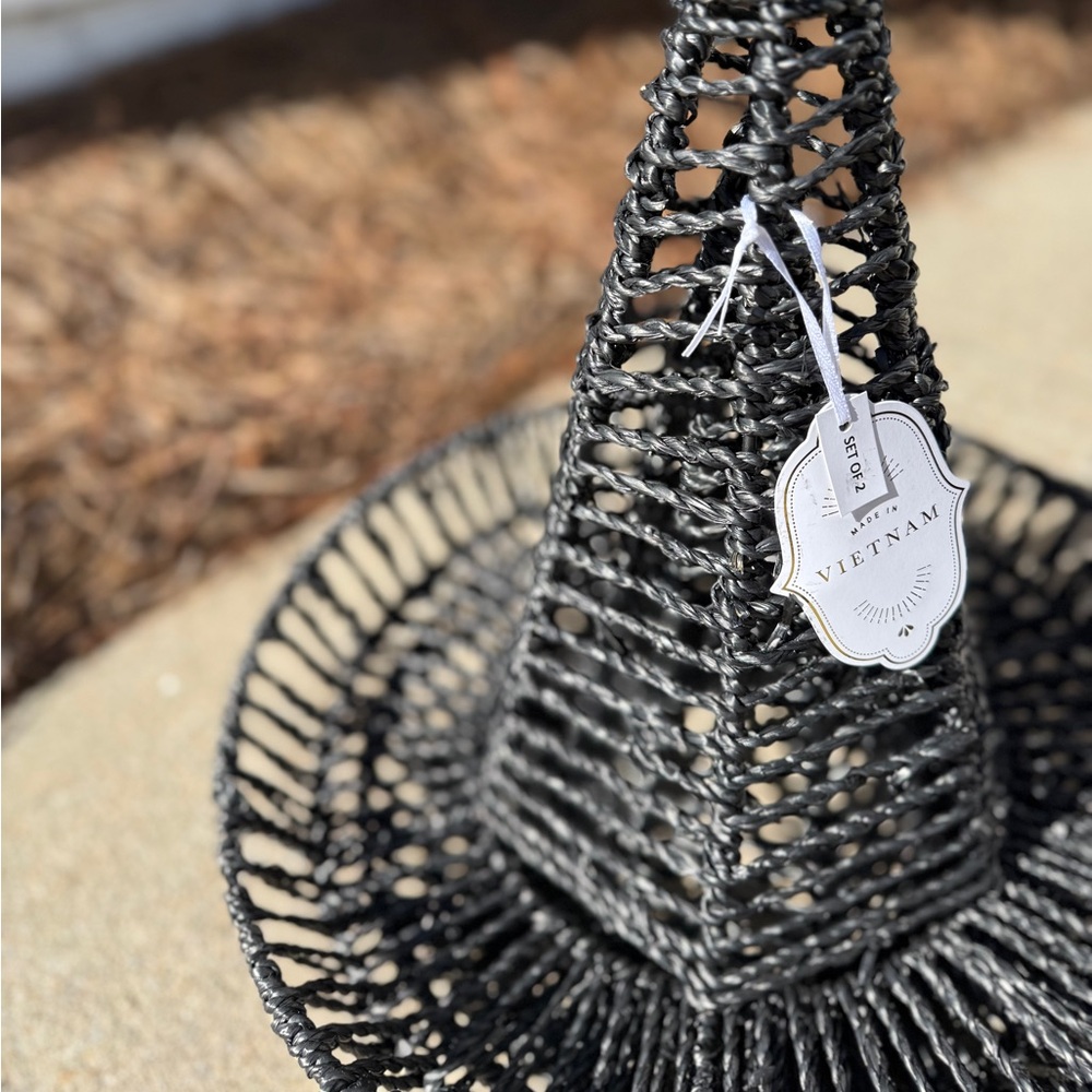 Black Seagrass Witch Hats - Set of 2 - NWT - Picture 9 of 14